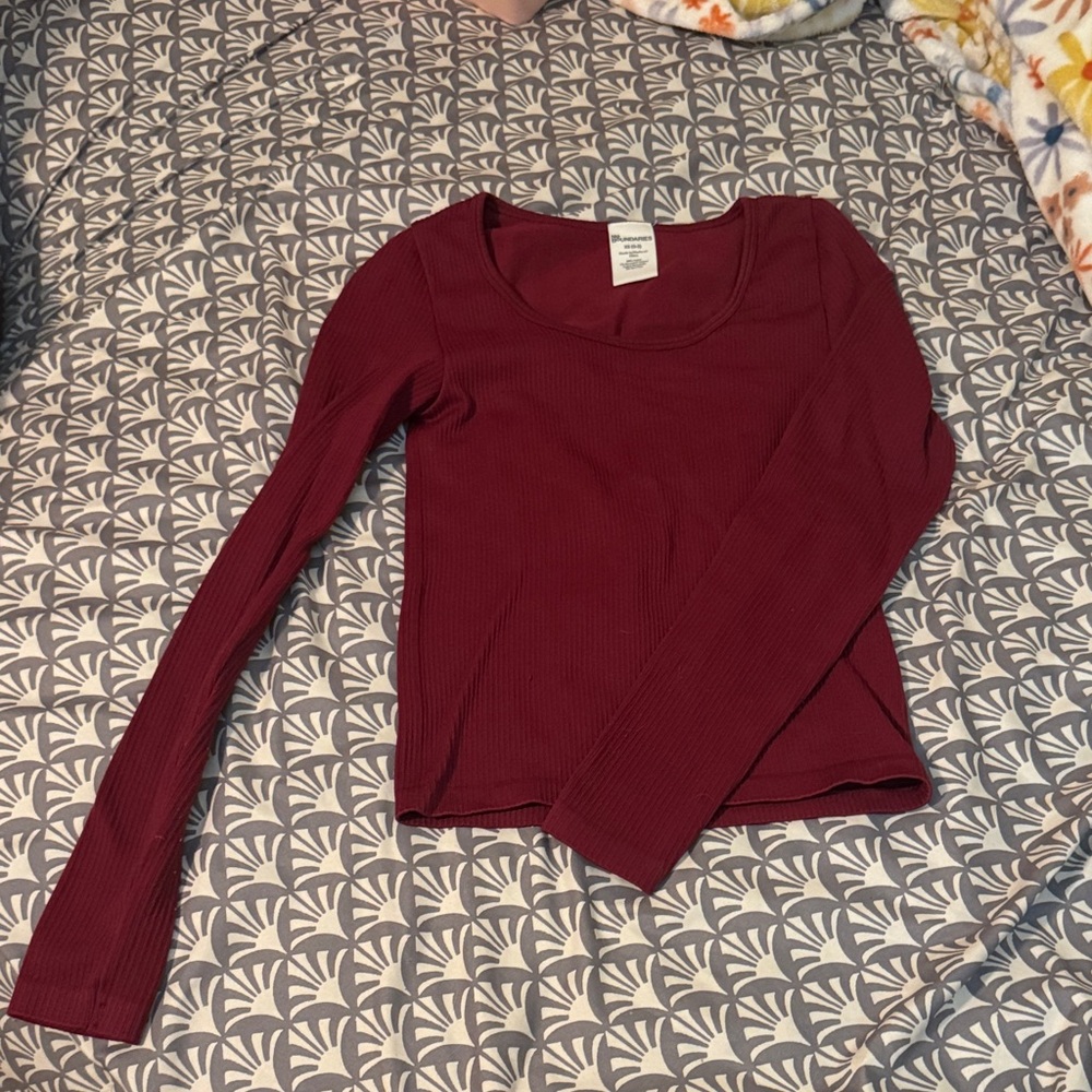 No Boundaries Deep Red Long Sleeve Blouse